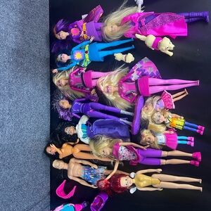 Lot Assortment Of Mattel Barbie Dolls With Some Accessories